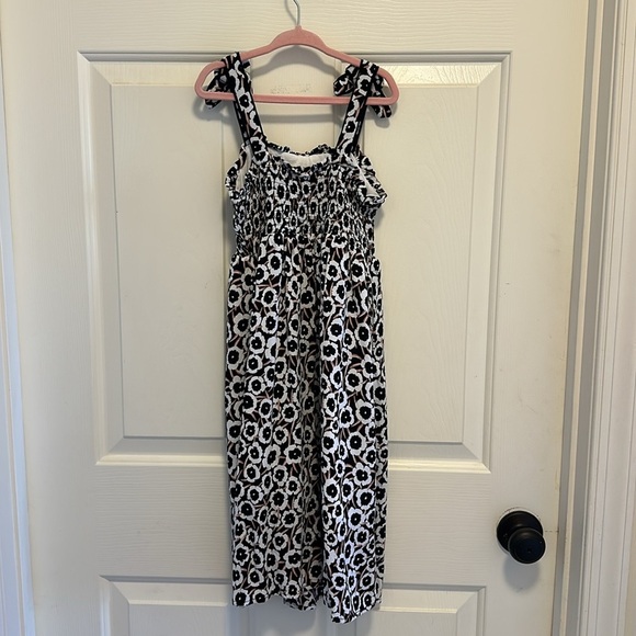 Diane von Furstenberg for Target Smocked Tie Strap Neutral Poppy Kids Dress - Picture 2 of 6